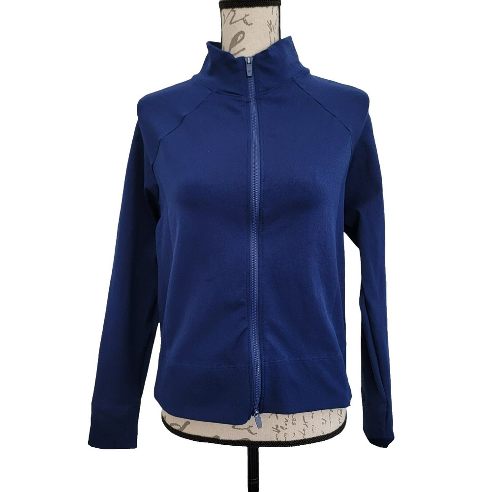 Fabletics Nixie Crop Sculpt‎ Knit Workout Compression Jacket Navy Sz 1X NWT